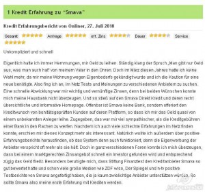 Auf kredit-erfahrungen.com finden Sie Erfahrungsberichte und Bewertungen der Leser