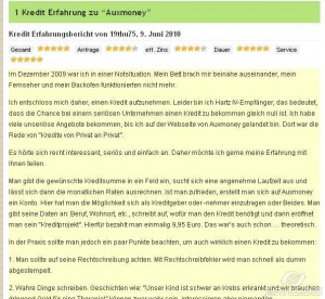 Auxmoney Erfahrungen Auf kredit-erfahrungen.com können Sie Erfahrungsberichte und Bewertungen der anderen Leser lesen, sowie die eigen Meinung selbst äußern