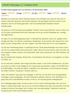 Credit Plus Bank Erfahrungsberichte und Bewertungen